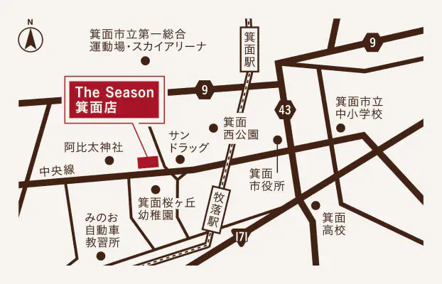 箕面店の地図